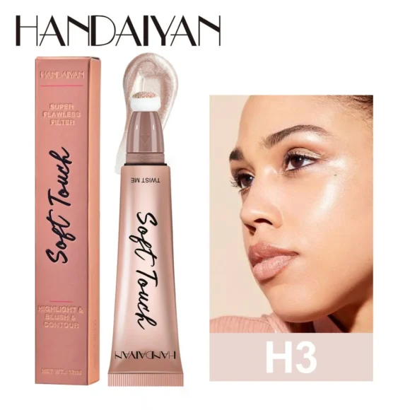 Handaiyan Soft Touch Puff Tube Blush & Highlighter Stick - Image 4