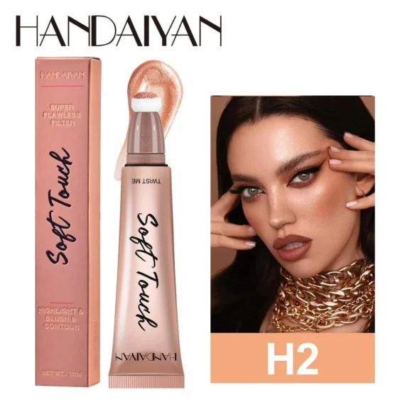 Handaiyan Soft Touch Puff Tube Blush & Highlighter Stick - Image 7