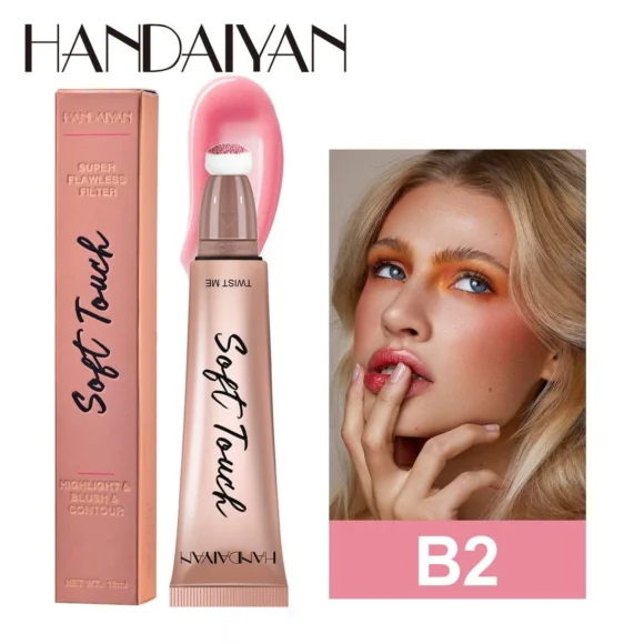 Handaiyan Soft Touch Puff Tube Blush & Highlighter Stick - Image 9