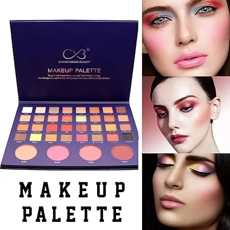 CVB C79 36 Color Makeup Palette for Deep Layering, Micro-Crystal Powder Colour Kit for Face & Eyes, Includes 4 Blush Powder (36 Shades, 90g) - Image 2
