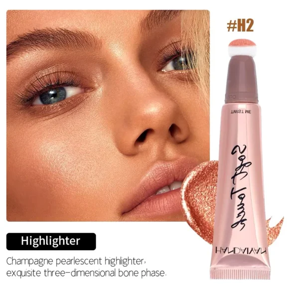 Handaiyan Soft Touch Puff Tube Blush & Highlighter Stick - Image 3