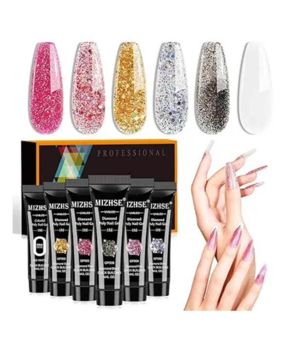 10pc Polygel Kit w/ Glitter Builder Gel – UV/LED Cured (GL-07) - Image 2