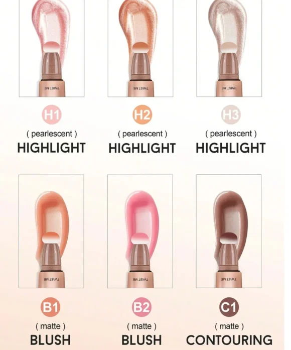 Handaiyan Soft Touch Puff Tube Blush & Highlighter Stick - Image 2